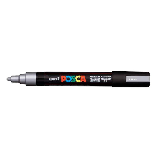 Posca PC-8K Broad Chisel Paint Marker, Silver