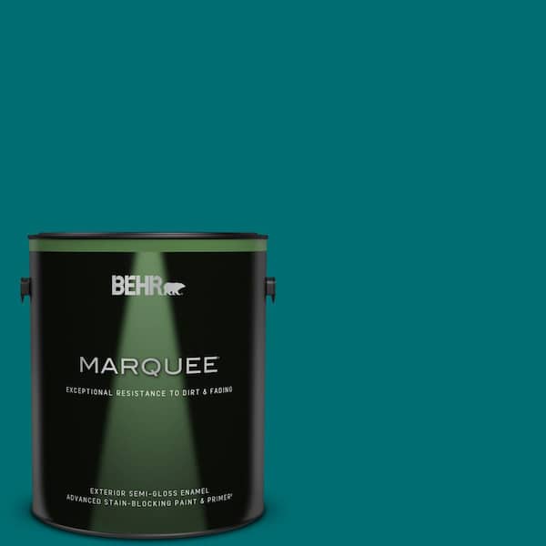 BEHR MARQUEE 1 gal. #MQ6-35 Teal Motif Semi-Gloss Enamel Exterior Paint & Primer