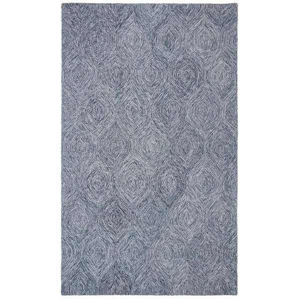 SAFAVIEH Micro-Loop Gray/Ivory 4 ft. x 6 ft. Distressed Abstract Floral Area Rug