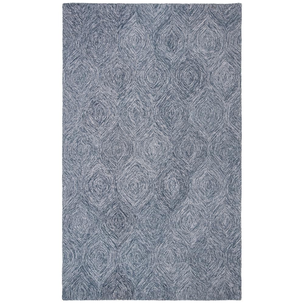 Handmade Grey & Ivory Wool Tufted Area Rug 8' x 10'