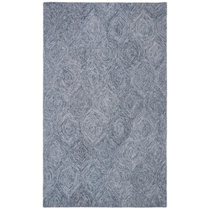 Micro-Loop Gray/Ivory 8 ft. x 10 ft. Distressed Abstract Floral Area Rug