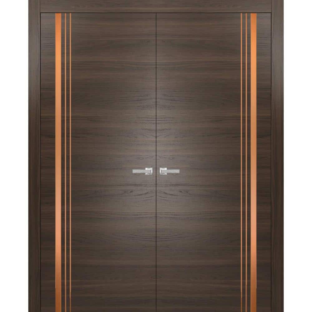 64 in. x 80 in. 2 Panel Chocolate Ash Finished Solid Wood with Honeycomb Sliding Door with Hardware price history on PriceWatchPro