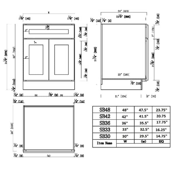 Design House 561506 Brookings 42 Sink Base Cabinet, White