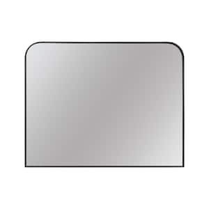 Quinn Black 32 in. W x 25 in. H Rectangular Arched Mantel Wall Mirror