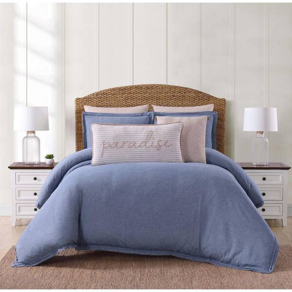 Oceanfront Resort Chambray Coast 3-Piece Blue Full/Queen Comforter Set