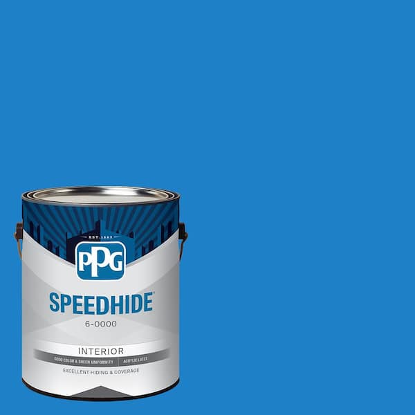 SPEEDHIDE 1 gal. PPG1241-6 Electric Blue Satin Interior Paint