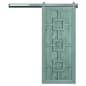 42 in. x 84 in. Mod Squad Caribbean Wood Sliding Barn Door with Hardware Kit