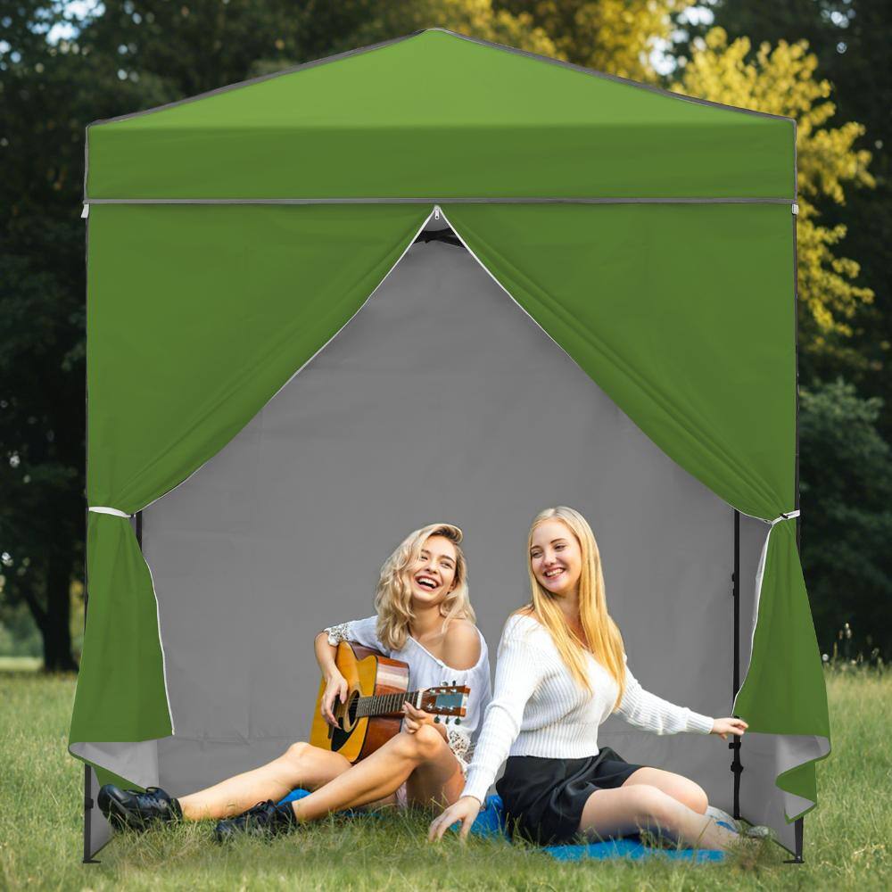 6 ft. x 4 ft. Portable Pop-up Canopy Privacy Tent w/ Adjustable Leg 4-Sidewalls Water-Resistant Outdoor, Grass Green price history on PriceWatchPro