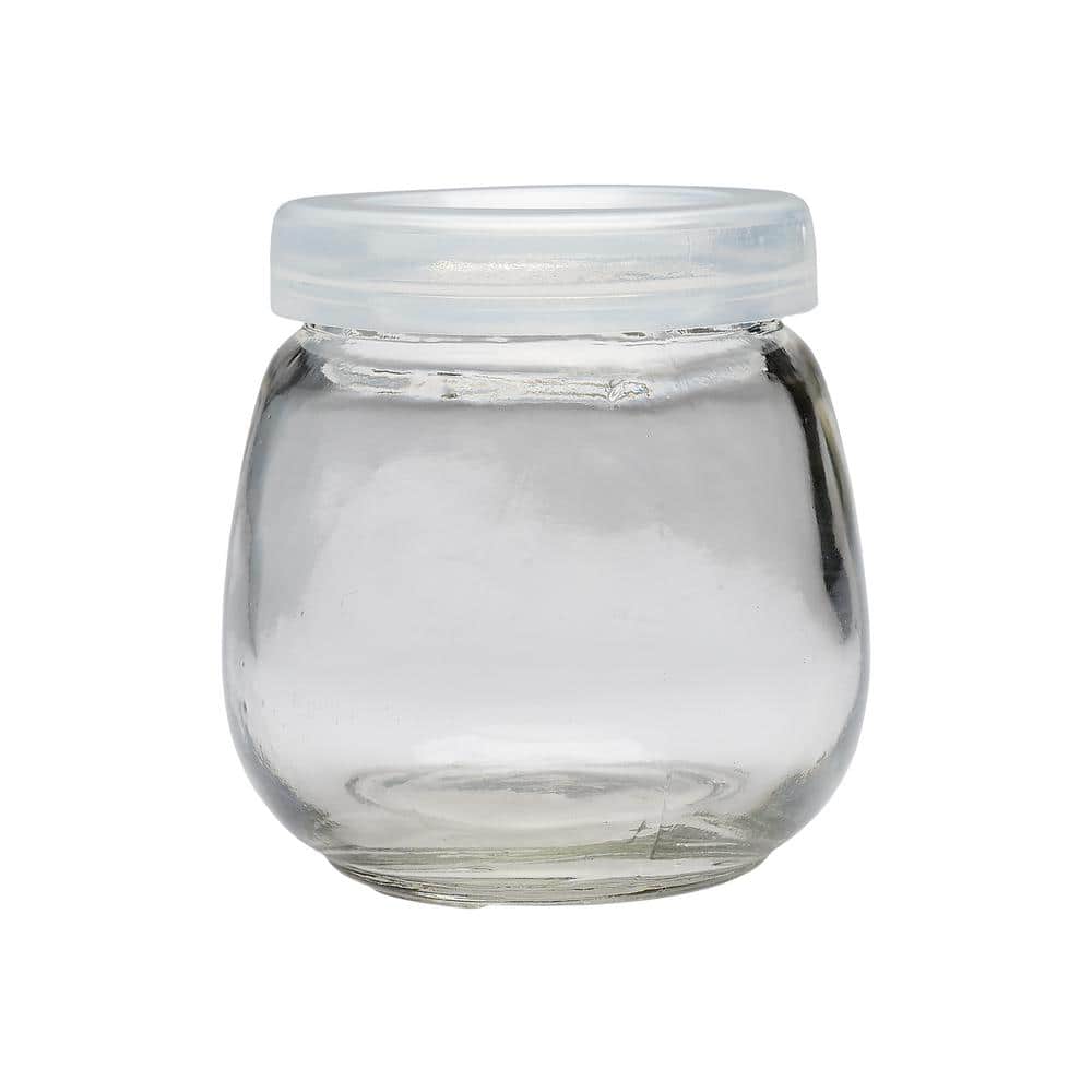Baderke 24 pcs Clear Glass Jars with Plastic Lids for Yogurt Maker Reusable  Glass Mason Jars Glass Canning Yogurt Container Yogurt Jars for Greek