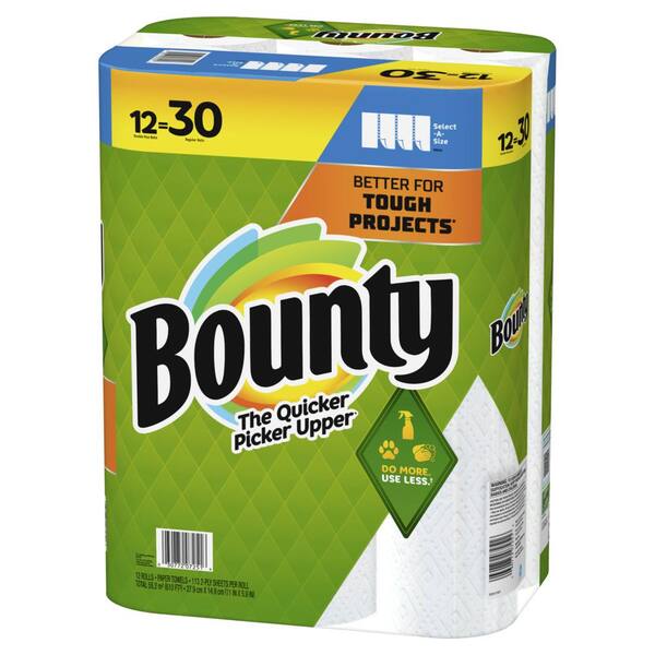 Bounty Select A Size White Paper Towels, 2 Double Rolls