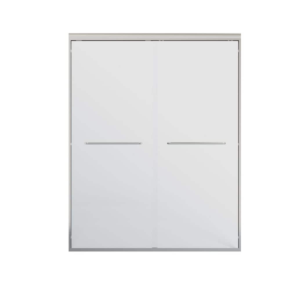 60 in. W x 72 in. H Double Sliding Semi-Frameless Shower Door in Chrome with Explosion Proof Film Clear Glass price history on PriceWatchPro