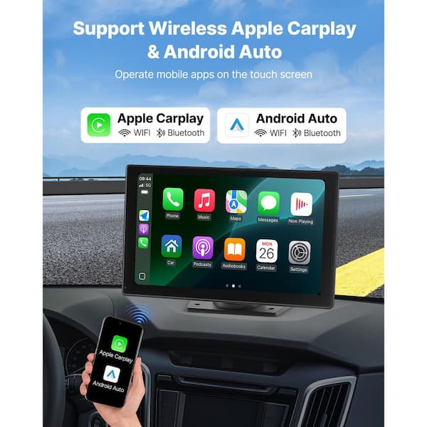 SVOPES Wireless Car Stereo, 9-in. HD Portable Screen Compatible