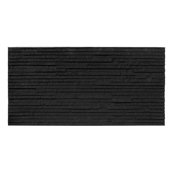 Quartizite Panel 22.8 in. x 11.4 in. Matte Black Natural Clay Flexible Stone Slate Wall Tile (10.8 sq. ft. /Case)
