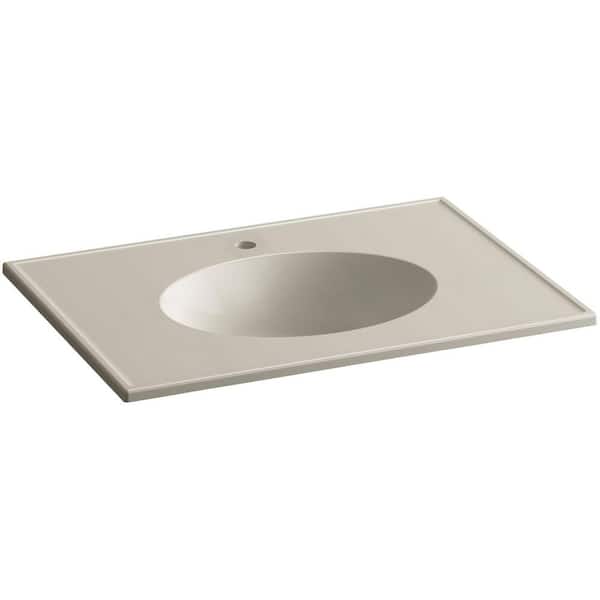 KOHLER Ceramic/Impressions 31 in. Single Faucet Hole Vitreous China Vanity Top with Basin in Sandbar Impressions
