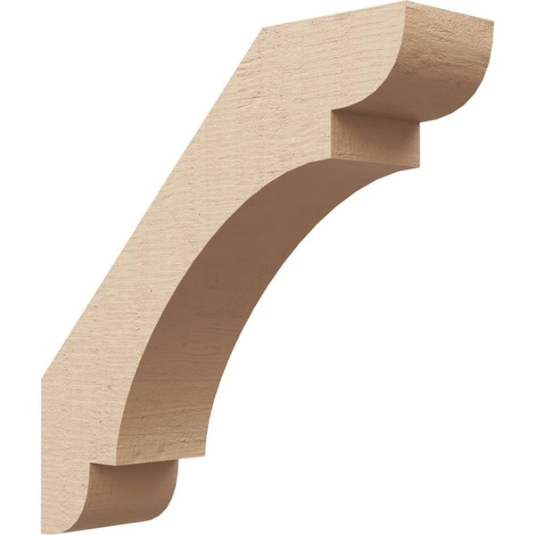 Ekena Millwork 3 in. x 12 in. x 12 in. Olympic Rough Cedar Woodgrain Timberthane Polyurethane Knee Brace, Primed
