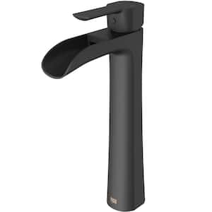 Niko Single Handle Single-Hole Bathroom Vessel Faucet in Matte Black