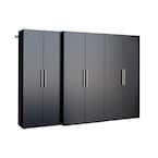 HangUps 102 in. W x 72 in. H x 20 in. D Storage Cabinet Set L in Black (3-Piece)