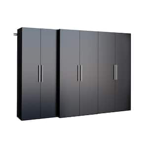 HangUps 102 in. W x 72 in. H x 20 in. D Storage Cabinet Set L in Black ( 3 Piece )