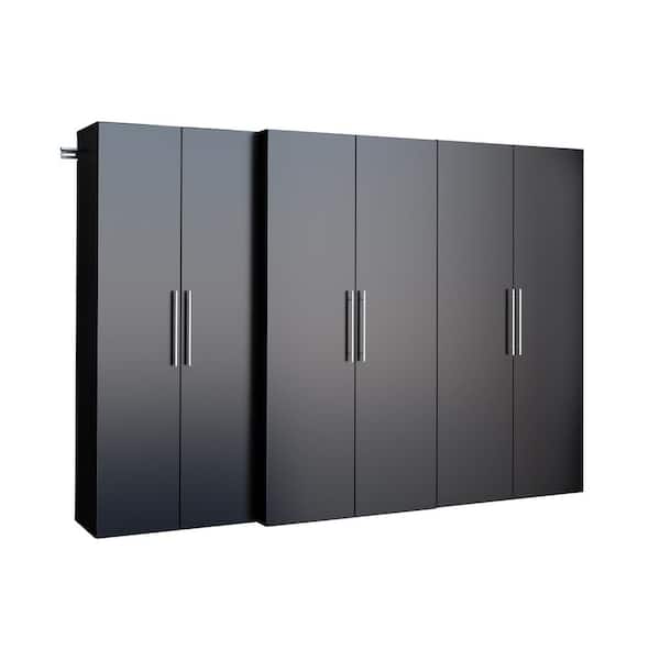 Prepac HangUps 102 in. W x 72 in. H x 20 in. D Storage Cabinet Set L in Black (3-Piece)