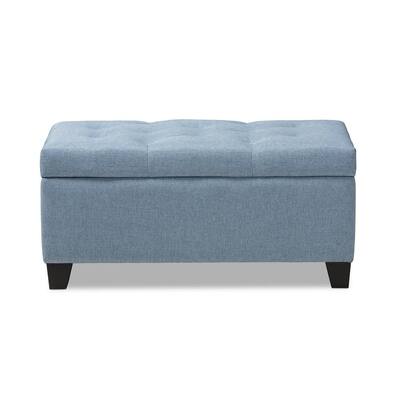 Blue Ottomans Living Room Furniture The Home Depot