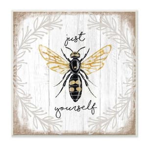 Just Be Yourself Sentiment Country Charm Bee By Elizabeth Tyndall Unframed Print Country Wall Art 12 in. x 12 in.