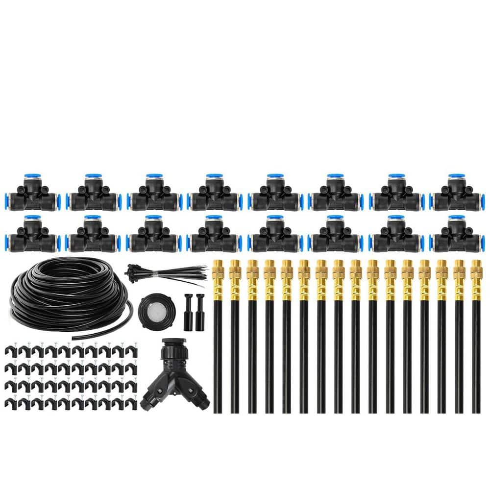 100 ft. Drip Irrigation System with 16 Adjustable Copper Nozzles Automatic Atomizing Watering Kit for Lawn Greenhouse price history on PriceWatchPro