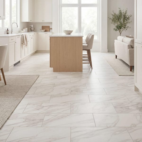 Strata 12 in. x 24 in. Matte Ceramic Marble Look Floor and Wall Tile (16 sq. ft. /Case)