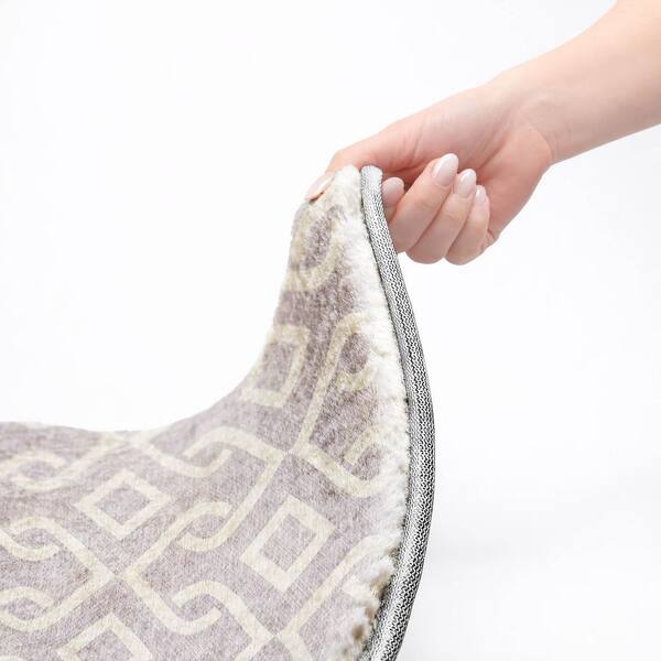 Dream Shag Premium Machine Washable Abstract ADS621 Lavender 8 ft. x 8 ft. Round Rug