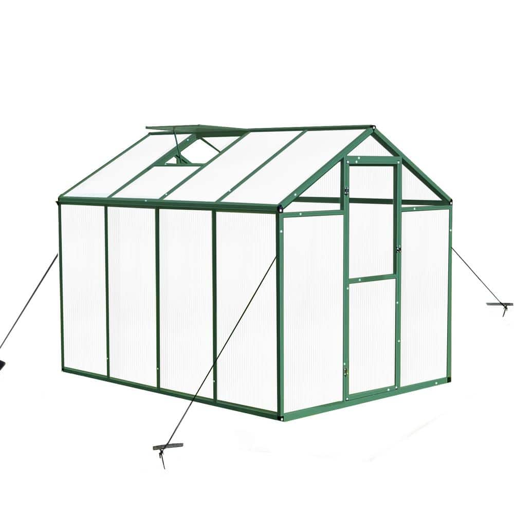 6 ft. x 8 ft. x 7 ft. Gain Height Windproof Aluminum Walk-in Greenhouse for