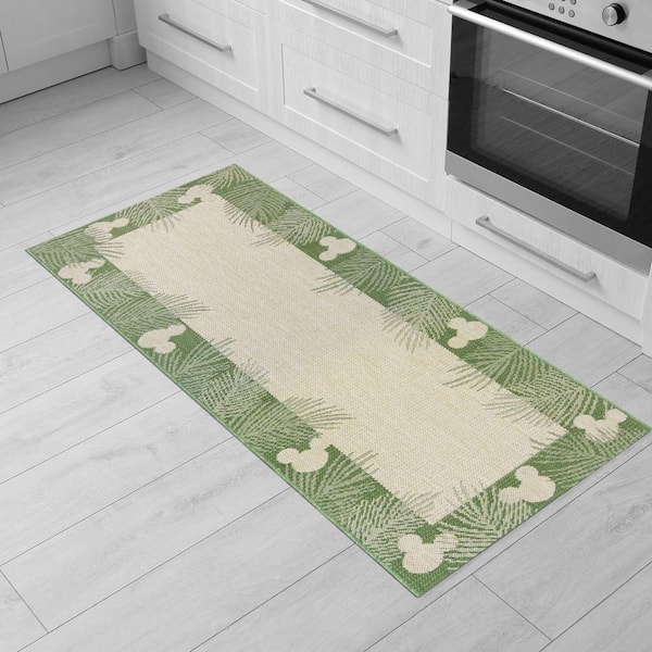 Mickey Mouse Palm 2 ft. x 6 ft. Palm Border Indoor/Outdoor Runner Rug