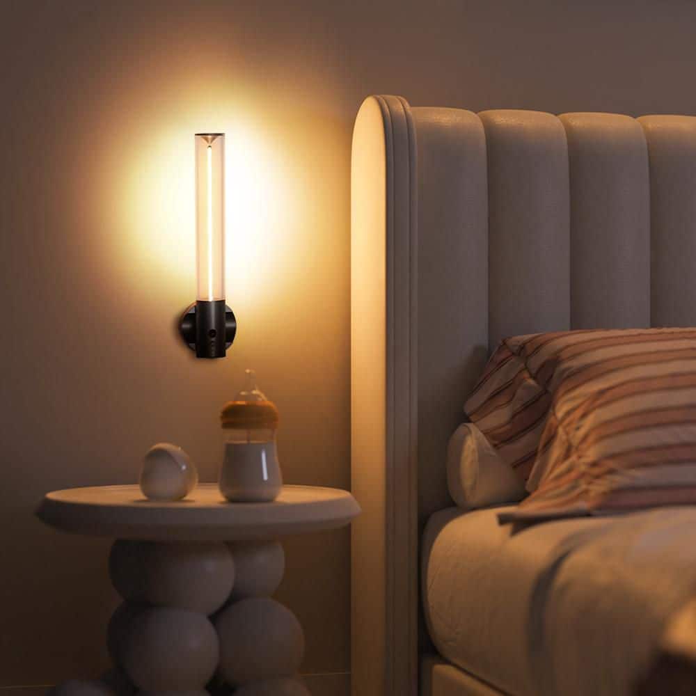 Gray Cylinder Battery Operated Dimmable LED Wall Sconce