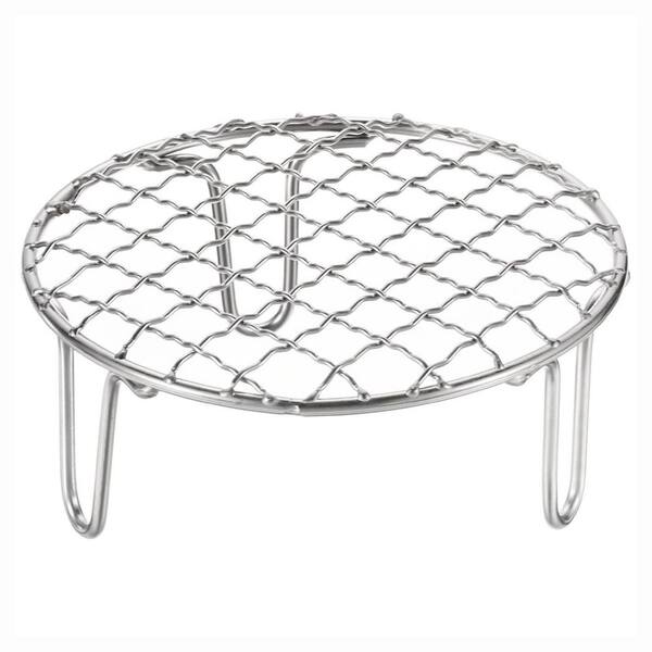 Stainless Steel Round Cooking Rack Silver Wire Grid Barbecue Grill Net with Raised 50mm Legs for Baking Steaming