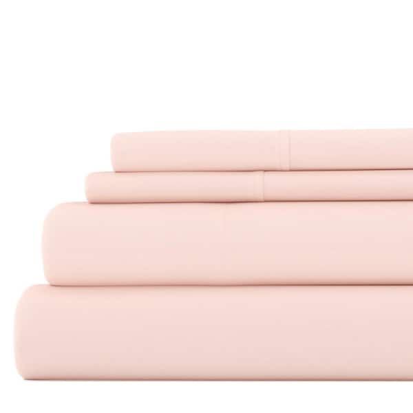 Becky Cameron Premium Ultra Soft 4 Piece Blush Solid Microfiber Queen Sheet Set