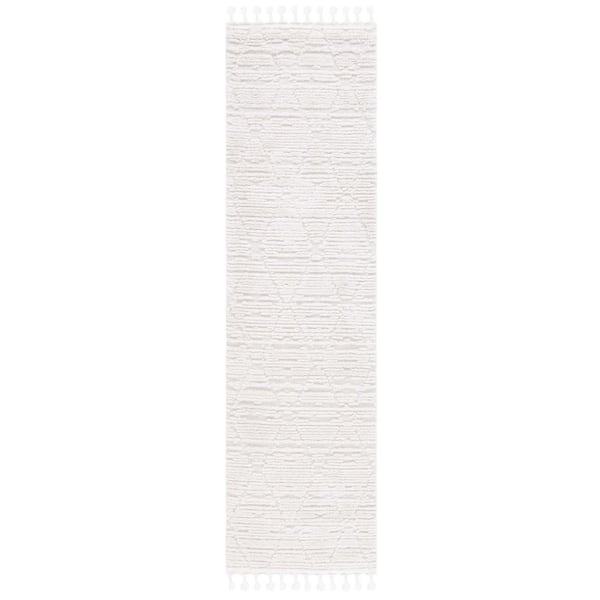 Marrakesh Beige 2 ft. x 18 ft. Diamond High-Low Runner Rug