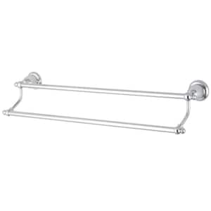 English Vintage 24 in. Wall Mount Dual Towel Bar in Polished Chrome