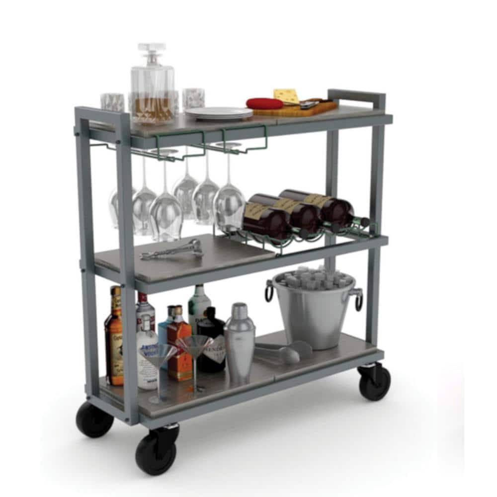 Charcoal Gray Metal Wire Stackable Wine Bottle Rack