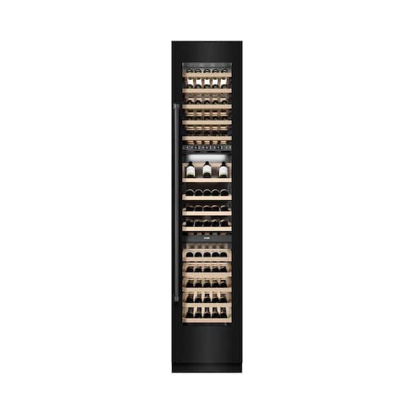 18 in. 9.0 cu. ft. Triple Zone 68-Bottle Right Hinge Column Wine Cooler in Black Stainless Steel