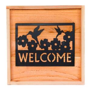 18 in. x 18 in. Wood Wall Art with Welcome Sign