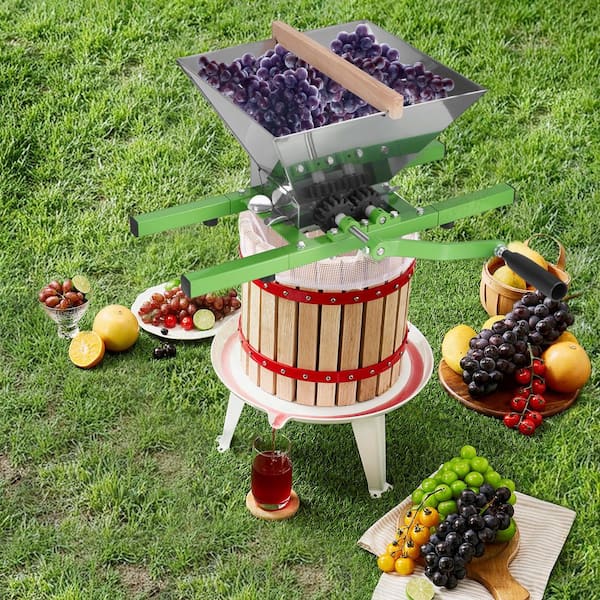 SVOPES 1.8 Gal/7L Fruit Crusher, Stainless Steel Manual Grinder