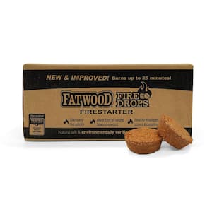 7 lb. 100% All Natural Fatwood Fire Drops (48-Pack)
