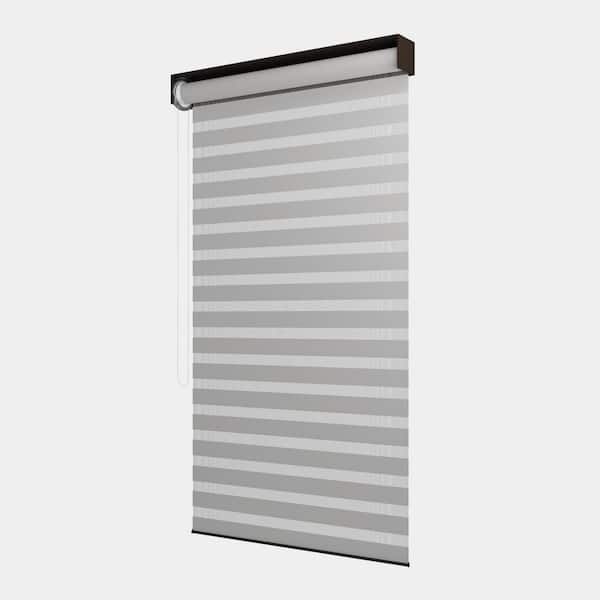 0.6 ft. x 20 ft. Individual Adjustable Sunshade Privacy Roller Blinds for Bronze Aluminum Louvered Pergola 1-Side Wall