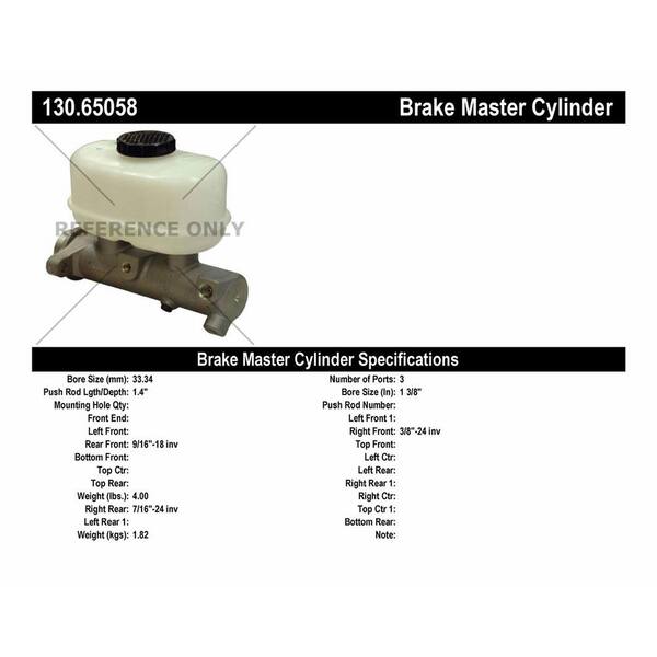 Centric Parts Brake Master Cylinder