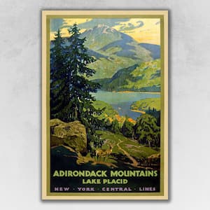 30 in. Multicolor Vintage 1920S Adirondack Mountains Wall Art
