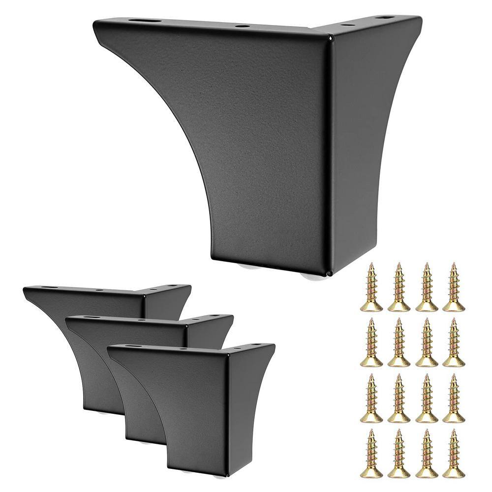 4 in. Black Metal Furniture Sofa Cabinet Legs with Mounting Screws (4-Pack) price history on PriceWatchPro