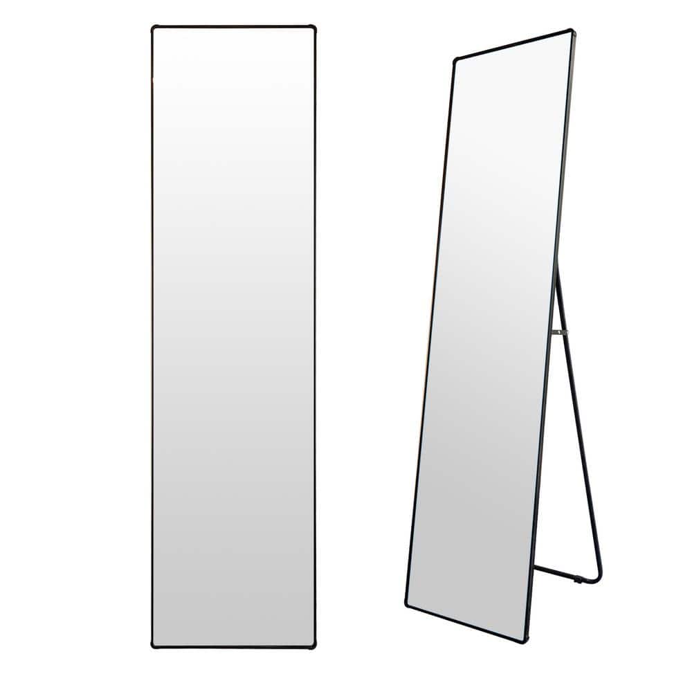 16 in. W x 61 in. H Rectangular Framed Wall Bathroom Vanity Mirror in Black