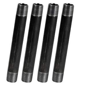 Black Steel Pipe, 3 in. x 12 in. Nipple Fitting (4-Pack)