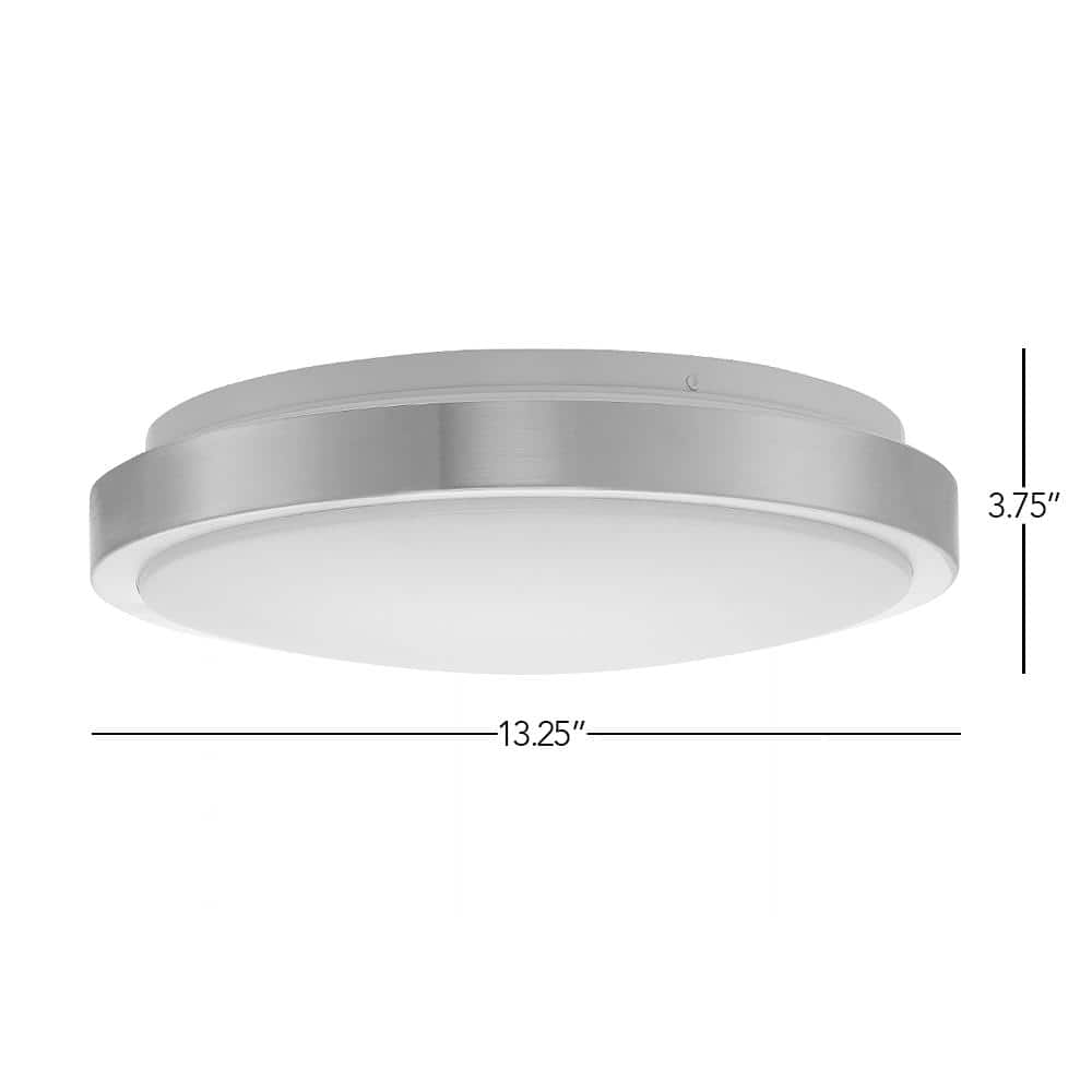 13" Brushed Nickel Aluminum LED Flush Mount Ceiling Light