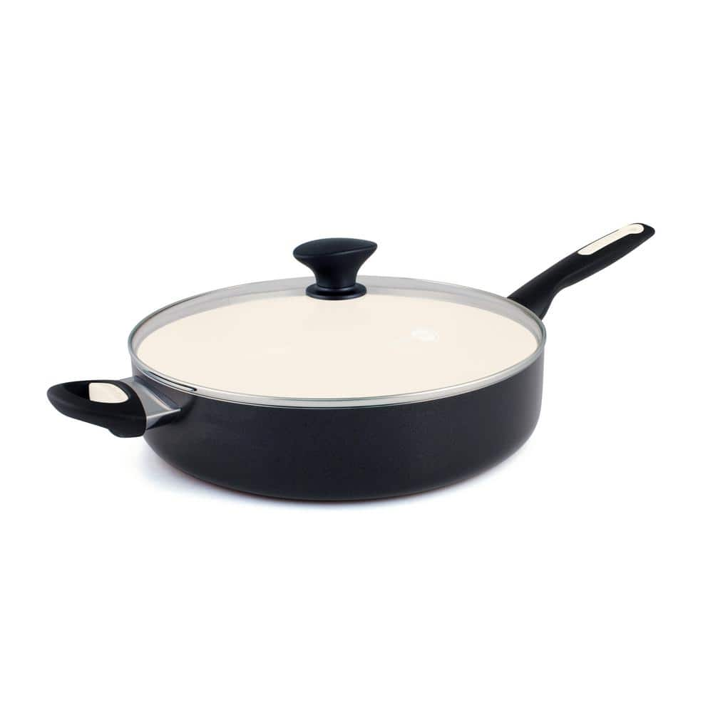 GreenPan - Rio Ceramic Nonstick Covered 5Qt Saute Pan w/ Helper Handle - Black