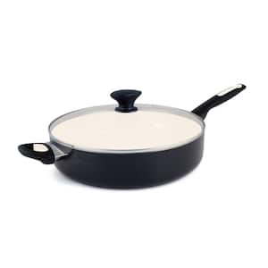 Rio 2-Piece Ceramic Nonstick 5 qt. Saute Pan with Helper Handle and Lid, PFAS-Free, Dishwasher Safe, Black
