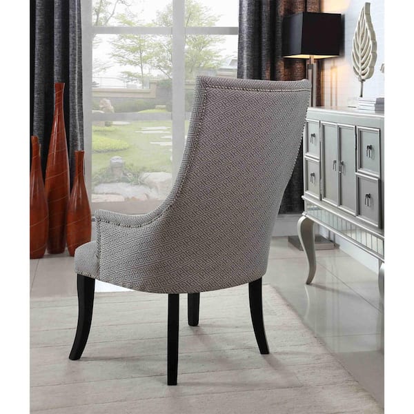 Eliza 25 in. Taupe/Light Gray Fabric Side Chair